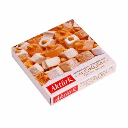 Aktürk Fındıklı Lokum Sade Beyaz 500 g