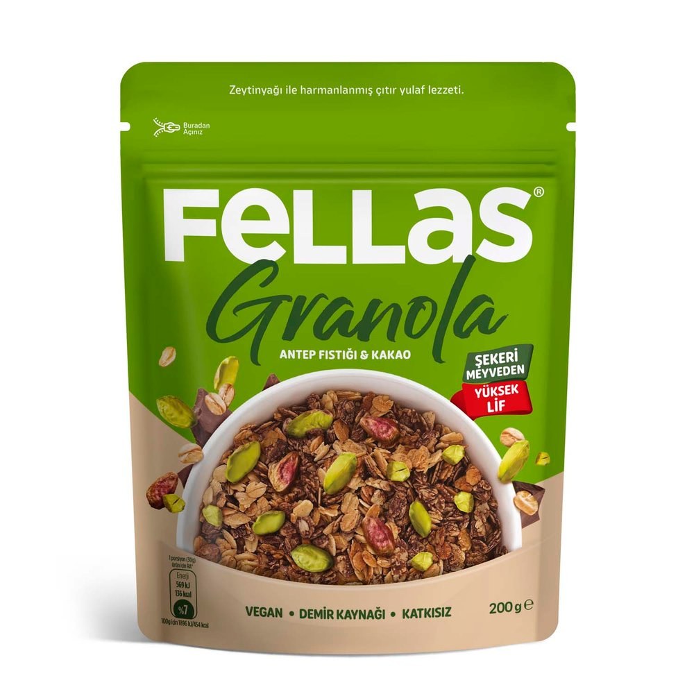 Fellas Granola Antep Fıstığı ve Kakao 200 g