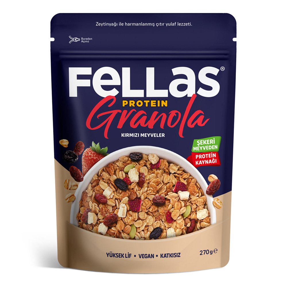 Fellas Vegan Protein Granola Kırmızı Meyveli 270 g