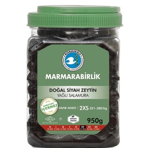 Marmarabirlik Elit Siyah Zeytin 2XS (351-380) Pet 950 g