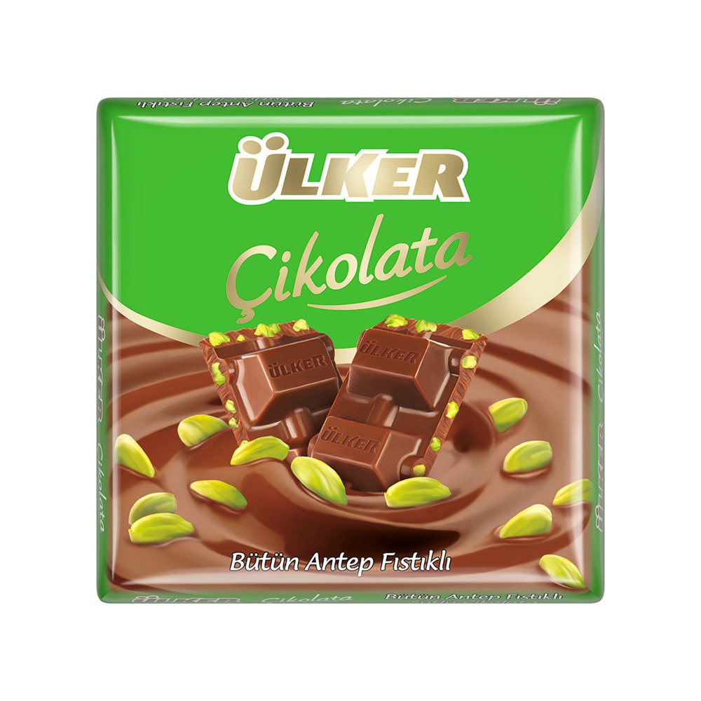 Ülker Bütün Antep Fıstıklı Kare Çikolata 65 g