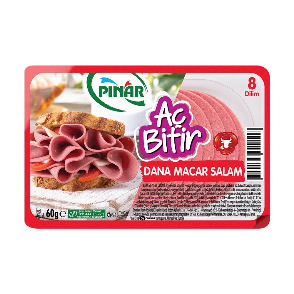 Pınar Macar Salam %100 Dana 60 g