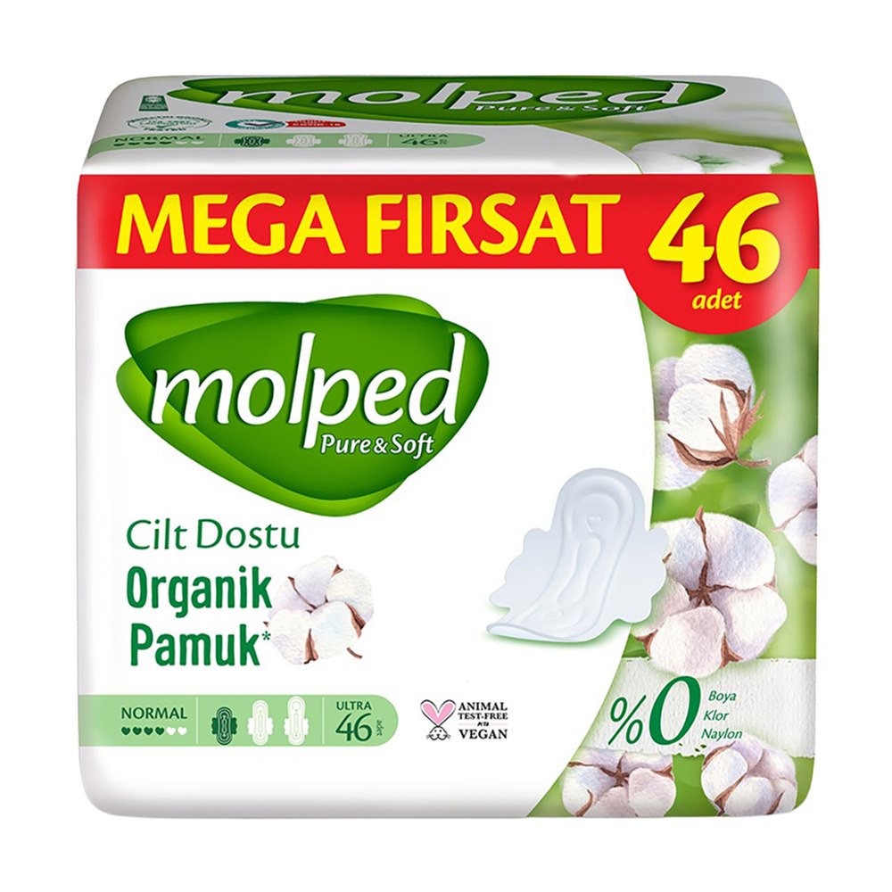 Molped Pure&Soft Hijyenik Ped Mega Normal 46'lı