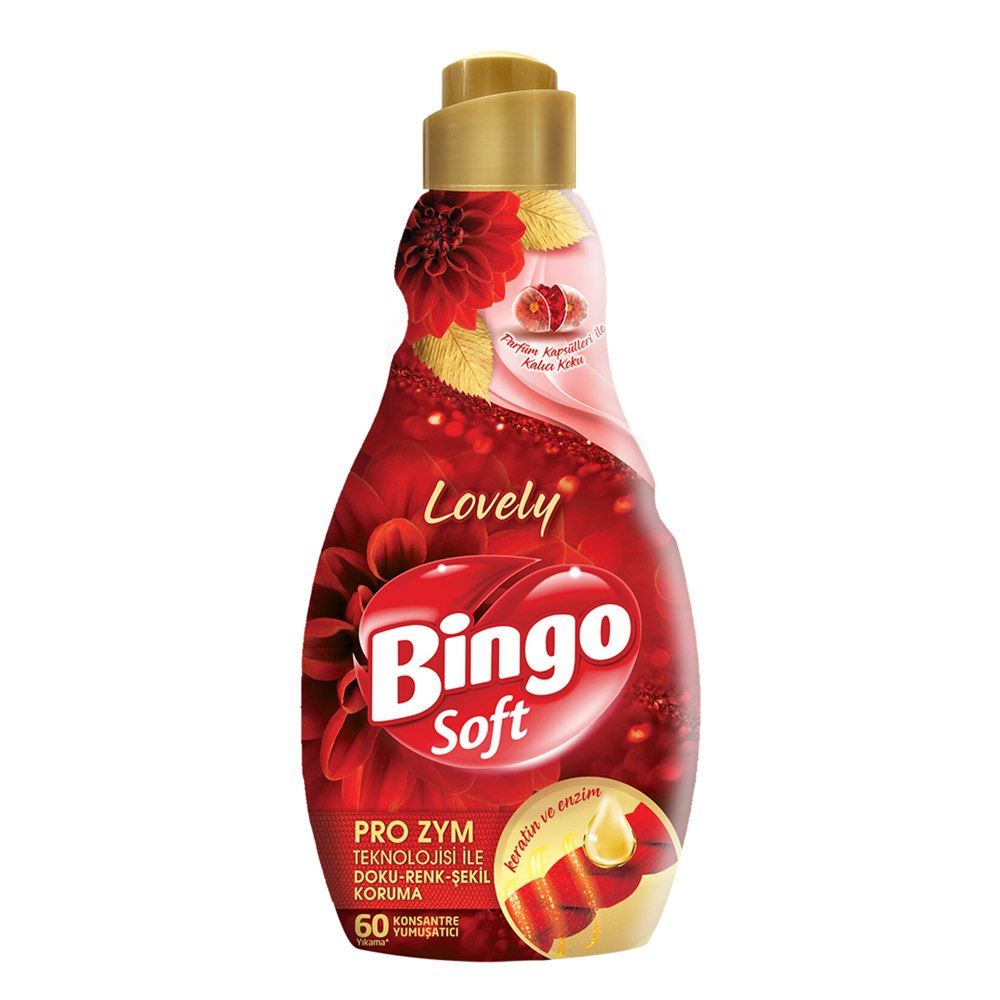 Bingo Soft Konsantre Çamaşır Yumuşatıcı Lovely 60 Yıkama 1440 ml