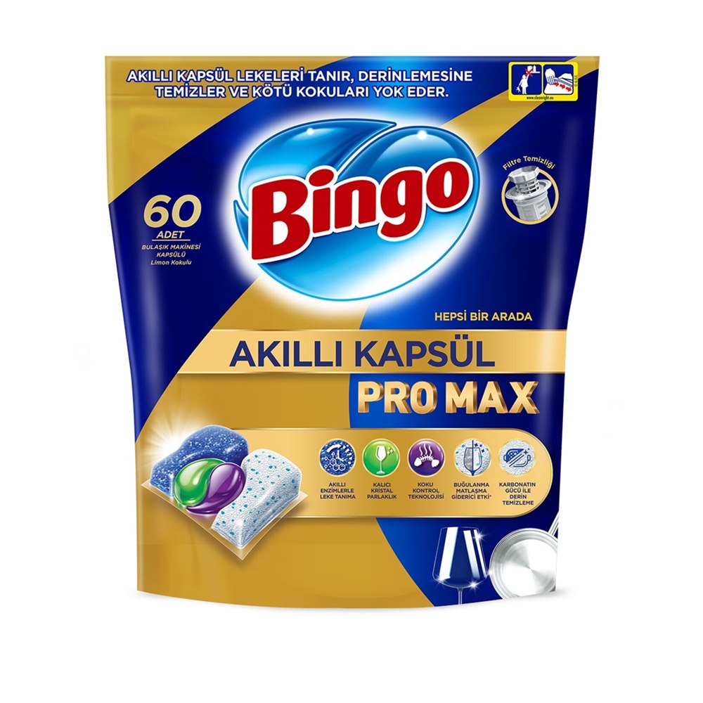 Bingo Akıllı Bulaşık Makinesi Kapsülü Promax 60'lı 822 g