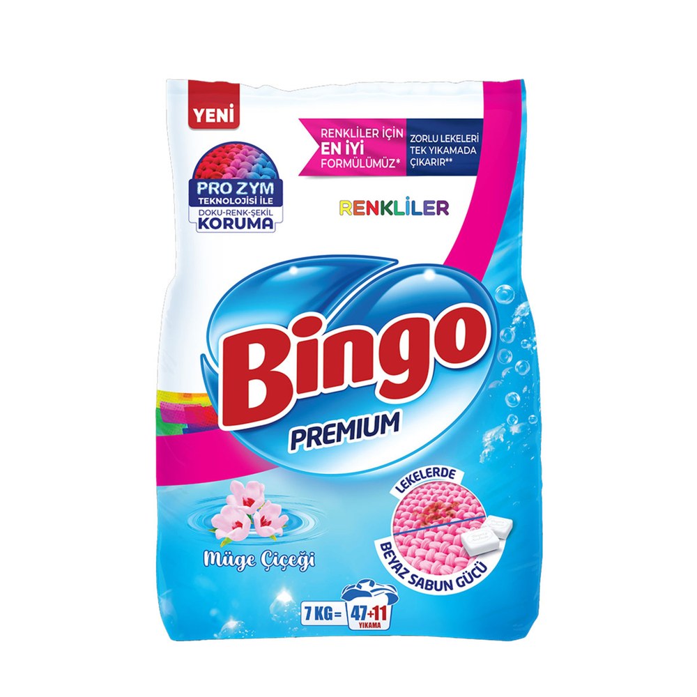 Bingo Matik Premium Toz Çamaşır Deterjanı Renkliler 7+1 kg