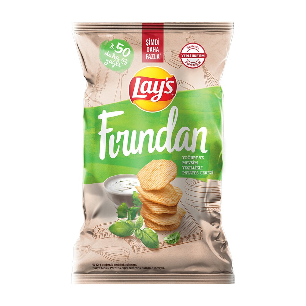 Lay's Baked Yoğurt ve Mevsim Yeşillikli Patates Cipsi Parti Boy 134 g
