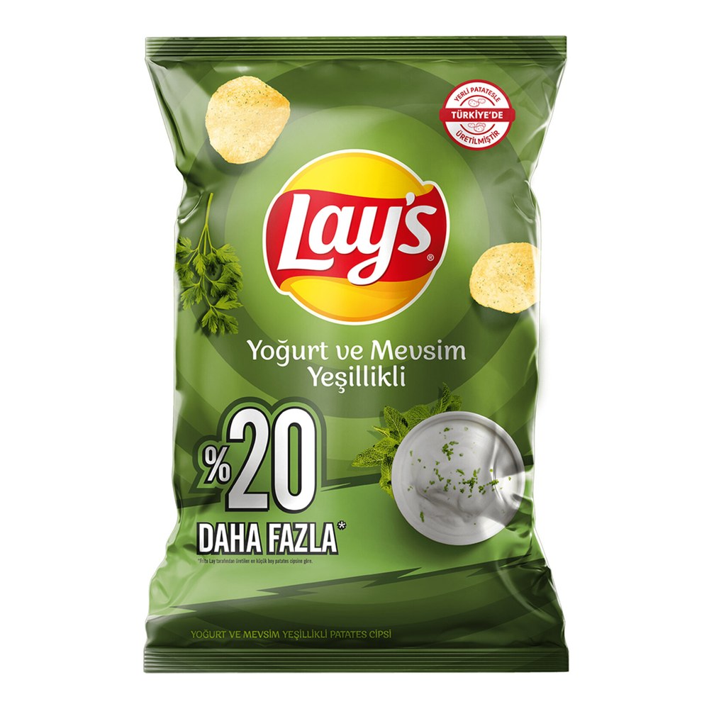 Lay's Yoğurt ve Mevsim Yeşillikli Patates Cipsi Parti Boy 130 g