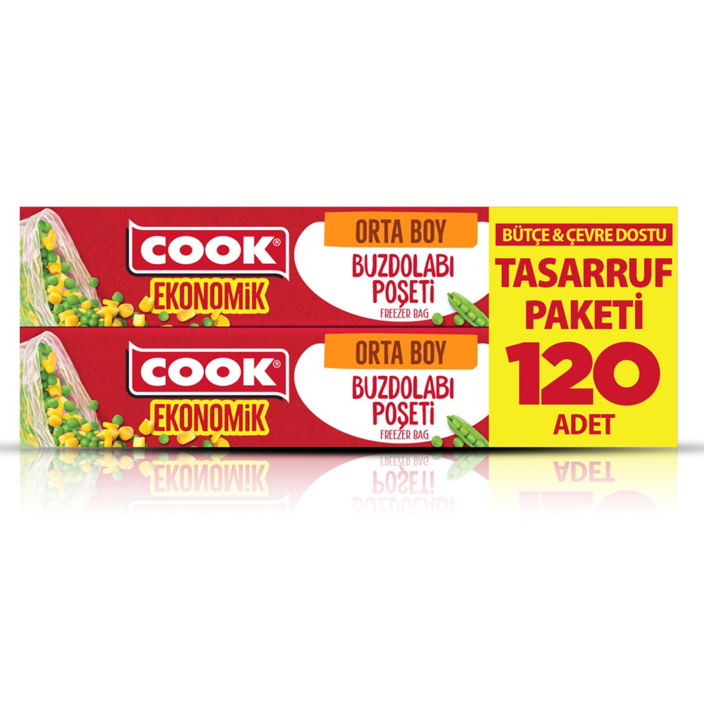 Cook Buzdolabı Poşeti 3+1 Orta Boy 120'li