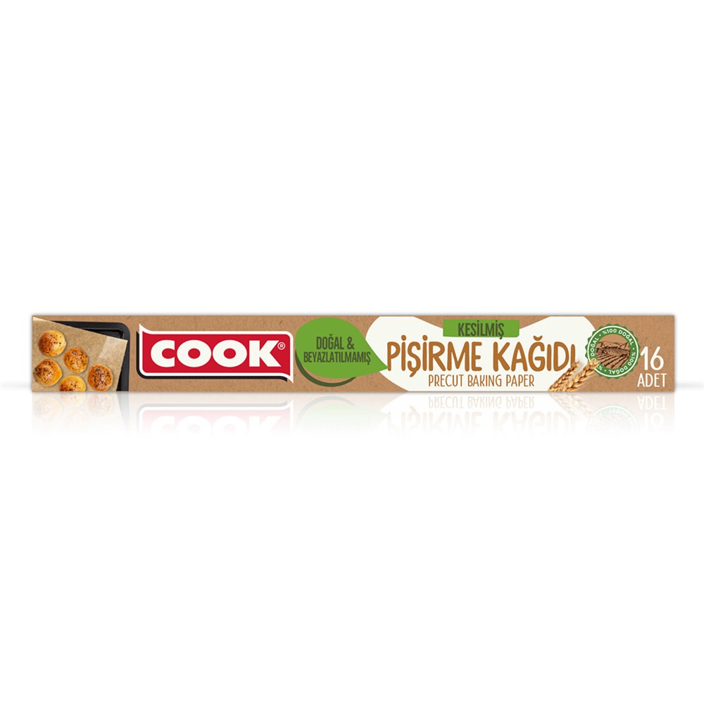 Cook Kesilmiş Doğal Pişirme Kağıdı 37×42 Cm 16'lı