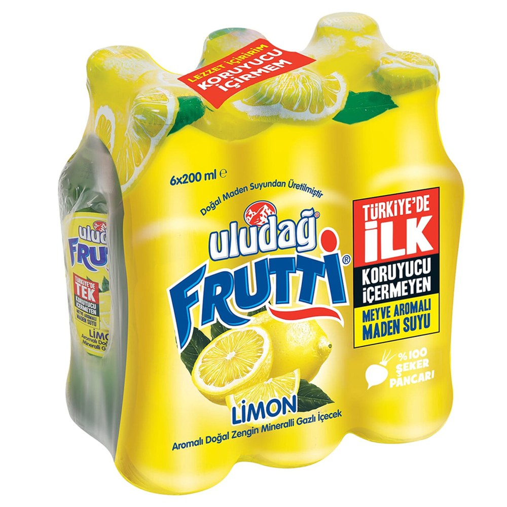 Uludağ Frutti Limon Meyveli Maden Suyu 200 ml