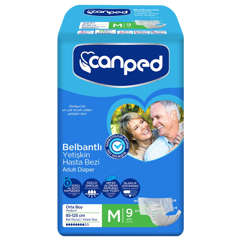 Canped Hasta Bezi Bel Bantlı Orta (M) 9'lu