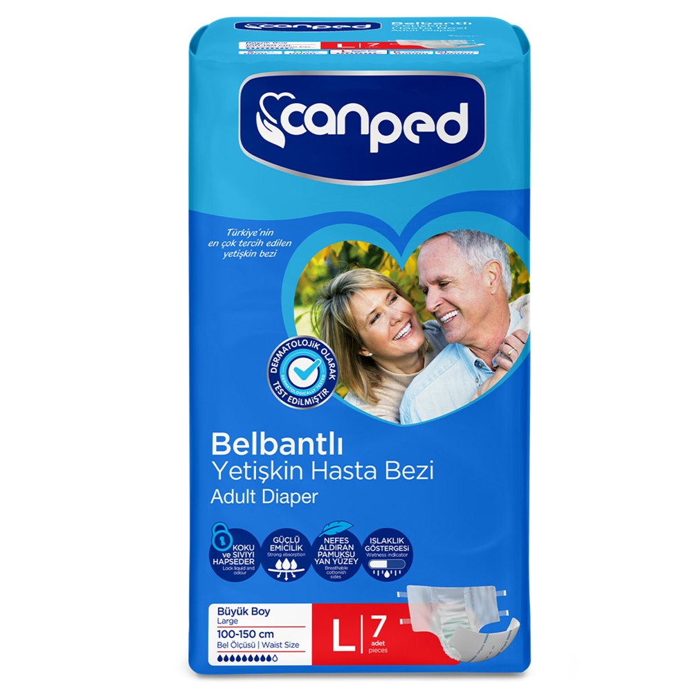 Canped Hasta Bezi Bel Bantlı Büyük (L) 7'li