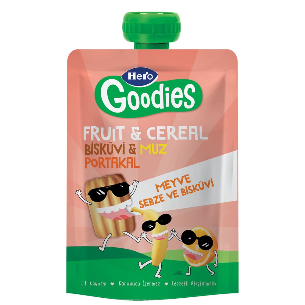 Hero Goodies Bisküvili Muz Portakal Püresi 100 g