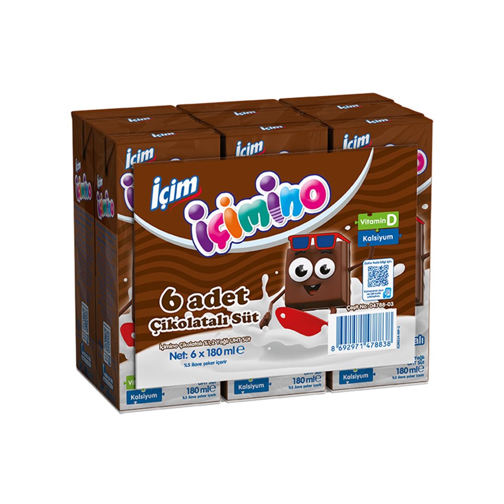 İçimino Çikolatalı Süt 6×180 ml