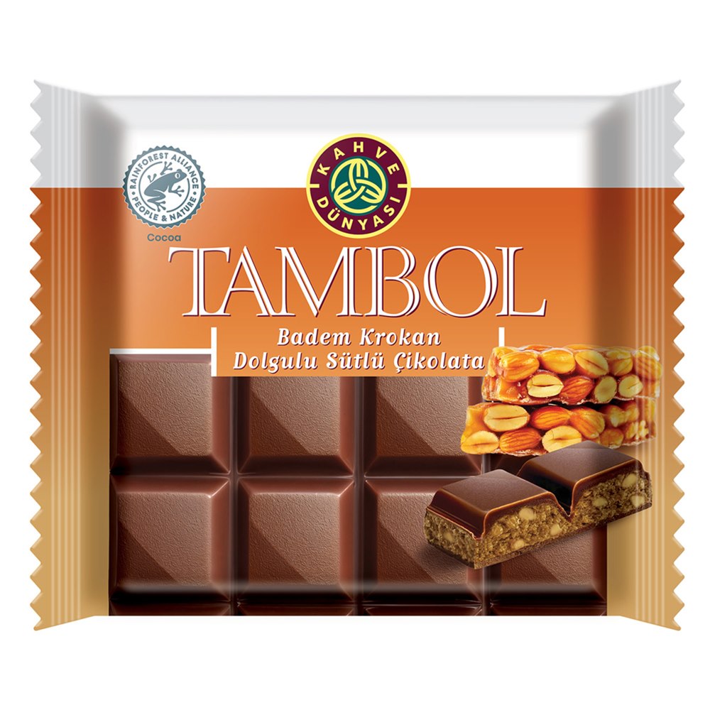 Kahve Dünyası Tambol Badem Krokan Dolgulu Çikolata 100 g