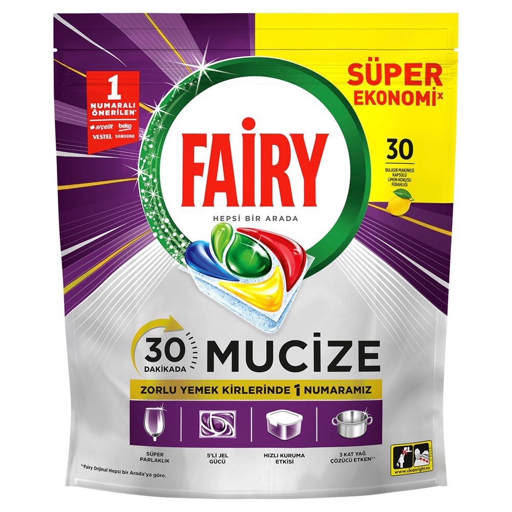 Fairy Mucize Bulaşık Makinesi Kapsülü 30'lu