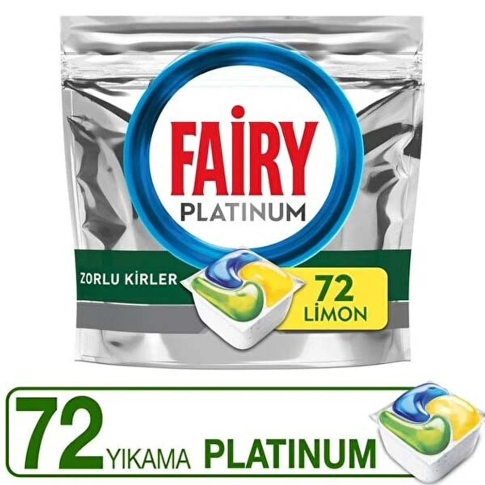 Fairy Platinum Bulaşık Makinesi Kapsülü Limon 72'li