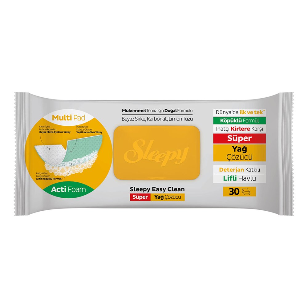 Sleepy Yüzey Temizlik Havlusu Yağ Çözücü 30'lu