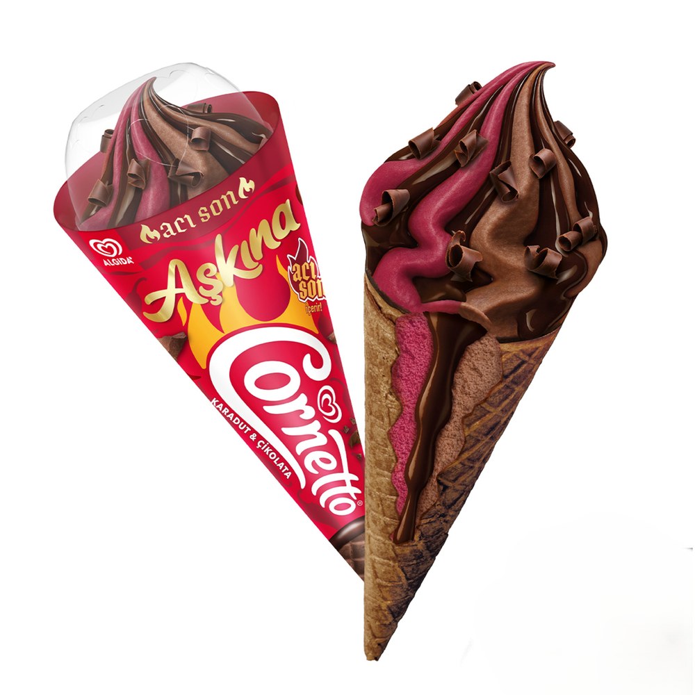 Algida Cornetto Aşkına Karadut-Çikolatalı Dondurma 150 ml