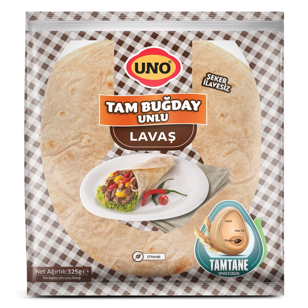 Uno Tam Buğday Unlu Lavaş 5'li 325 g