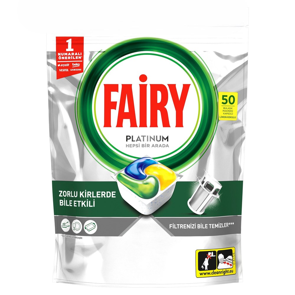 Fairy Platinum Bulaşık Makinesi Kapsülü Limon 50'li
