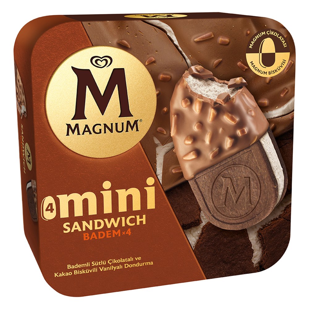 Magnum Mini Badem Sandviç Dondurma Çoklu Paket 400 ml