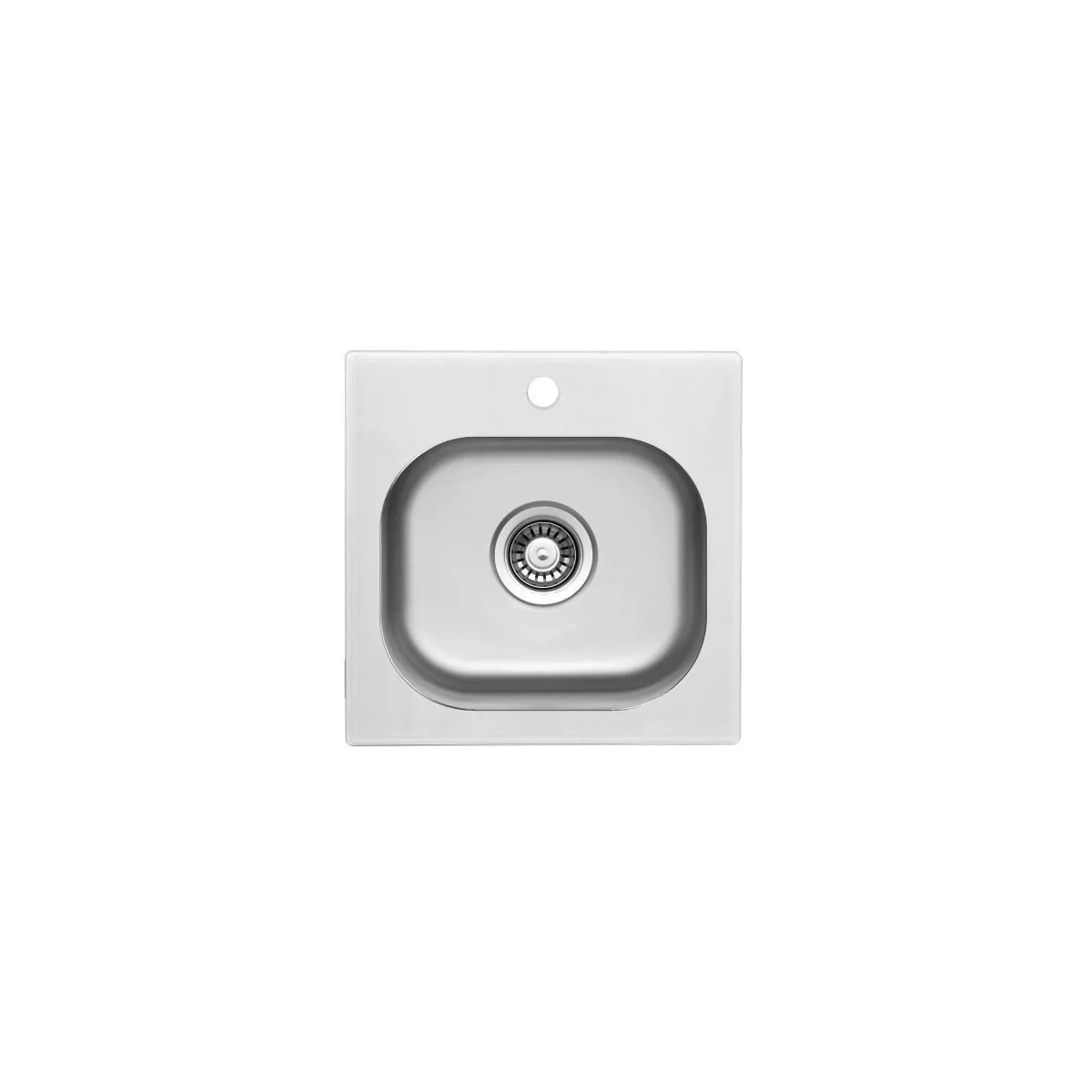 UK GS 380 W 15" Top Mount Bar Sink with White Glass Top - Ürün Görseli 1
