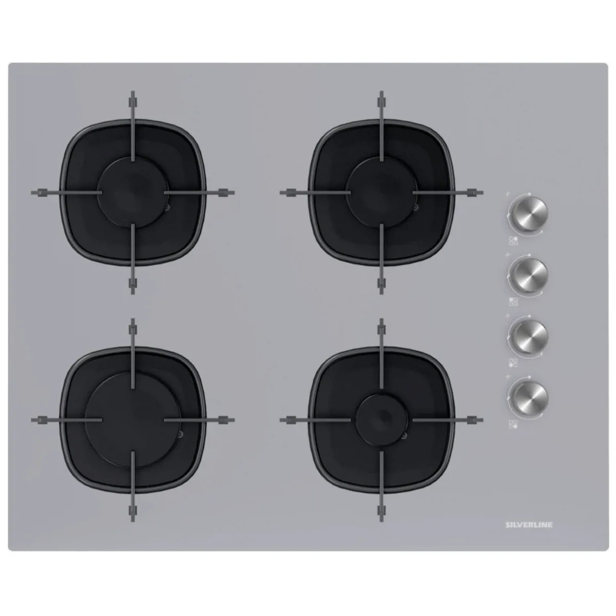 Silverline CS5700-E7S01 65cm GRİ Cam Emaye Izg. Ankastre Ocak - SİLVERLİNE - Ürün Görseli 1
