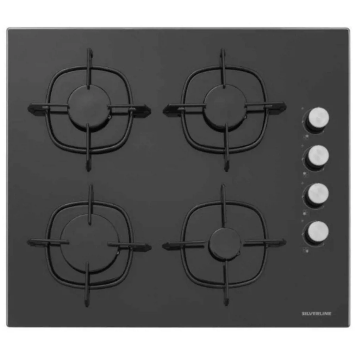 Silverline CS5700-E6B01 60cm SİYAH Cam Emaye Izg. Ankastre Ocak - SİLVERLİNE - Ürün Görseli 1