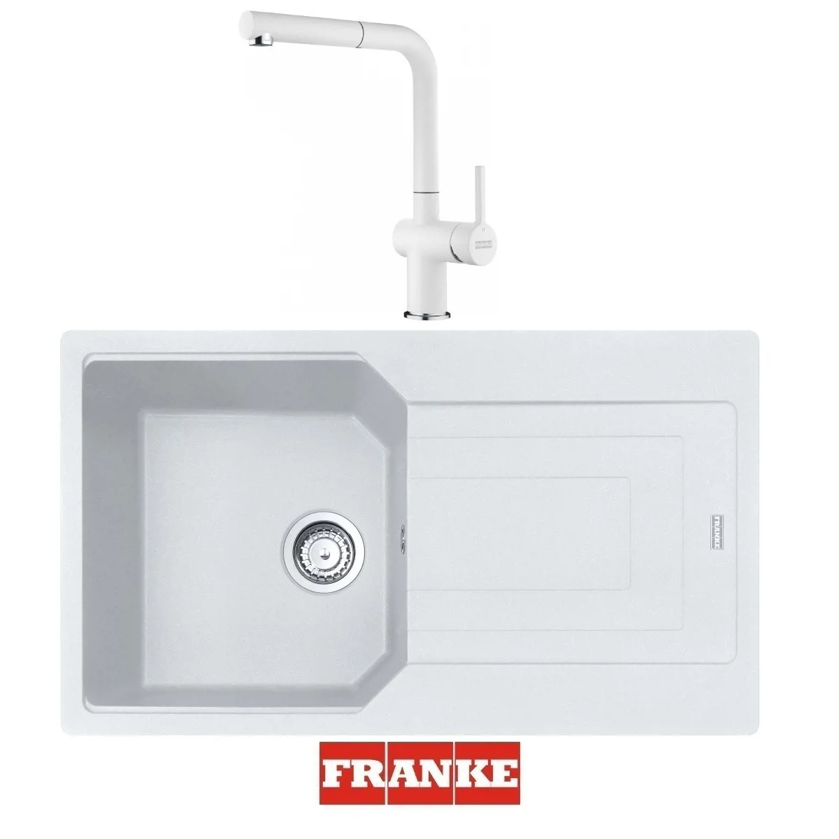 Franke Urban UBG 611-86 Granit Eviye - Active Spiralli Armatür Evye Batarya Set Bianco - FRANKE - Ürün Görseli 1