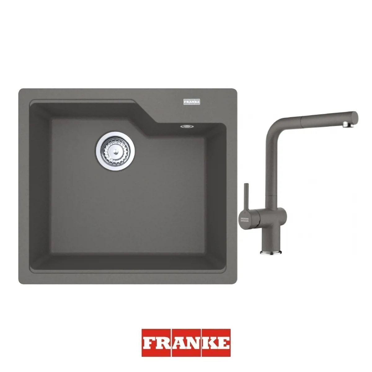 Franke Urban UBG 610-50 Granit Eviye - Active Spiralli Armatür Evye Batarya Set Stone Grey - FRANKE - Ürün Görseli 1