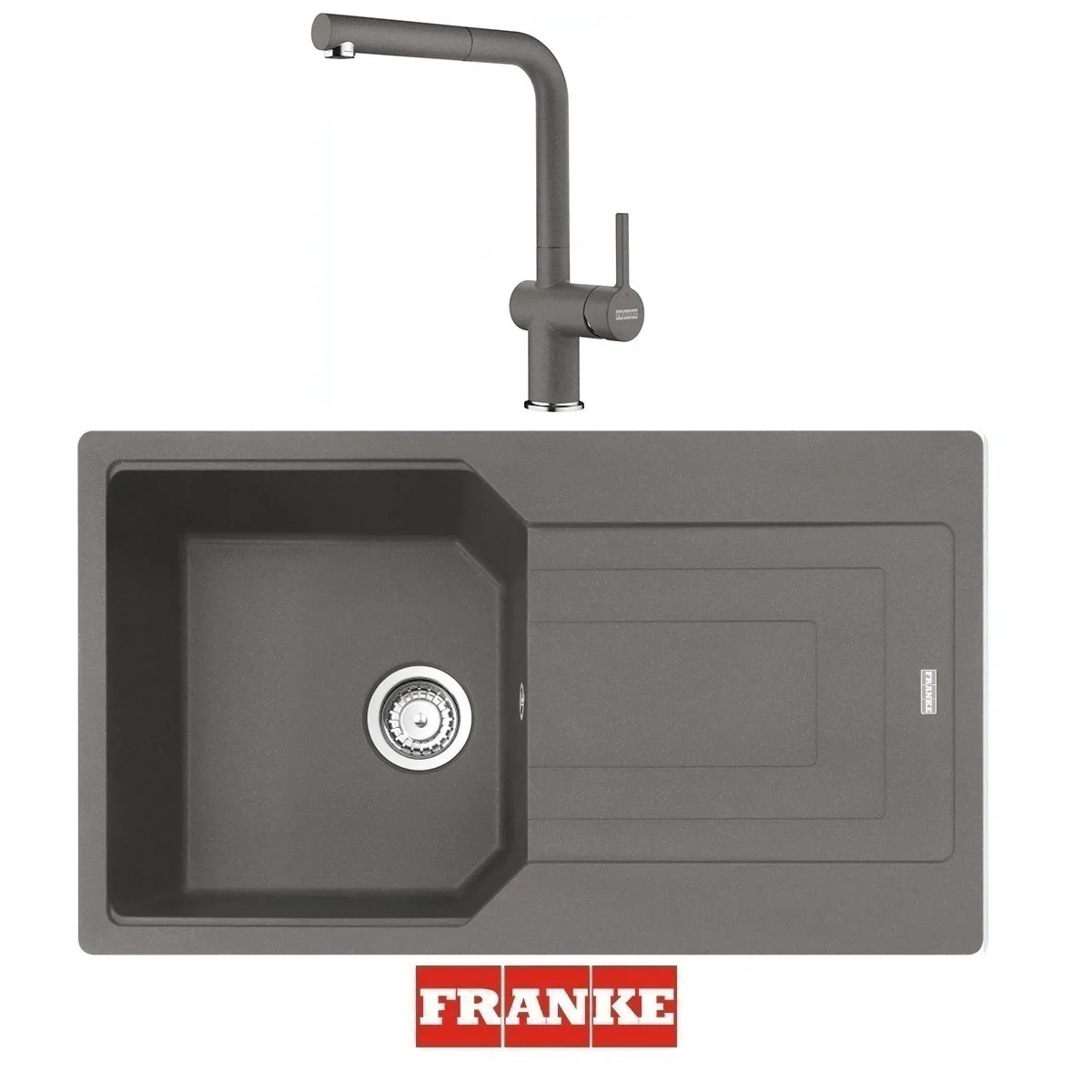 Franke Urban UBG 611-86 Granit Eviye - Active Spiralli Armatür Evye Batarya Set Stone Grey - FRANKE - Ürün Görseli 1