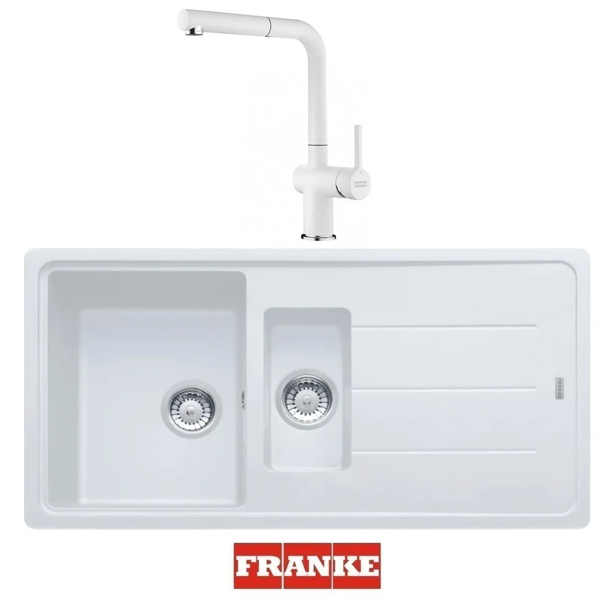 Franke Basis BFG 651-97 - Active Spiralli Armatür Evye Batarya Set Bianco - FRANKE - Ürün Görseli 1