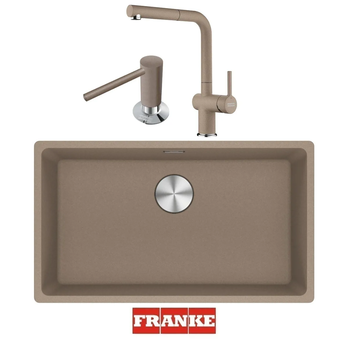 Franke Maris MRG 110-72 Eviye - Active Spiralli Armatür - Sıvı Sabunluk Evye Batarya Set Oyster - FRANKE - Ürün Görseli 1