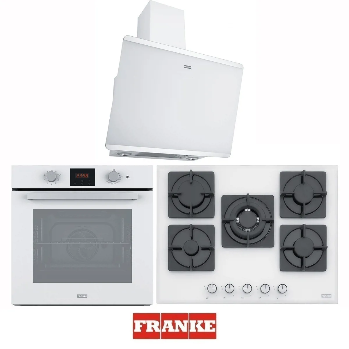 Franke FHNS 705 4G TC WH C Ocak - FSL 86 H WH Fırın - FPJ 615 V WH/SS Davlumbaz Ankastre Set - FRANKE - Ürün Görseli 1