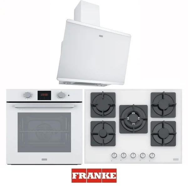Franke FHNS 705 4G TC WH C Ocak - FSL 86 H WH Fırın - FPJ 615 V WH/SS Davlumbaz Ankastre Set - FRANKE - Ürün Görseli 1