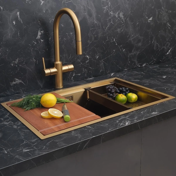 Allure El Yapımı PVD Evye (Seti) 70x44 cm Altın (Gold) - Mase mode - Ürün Görseli 1