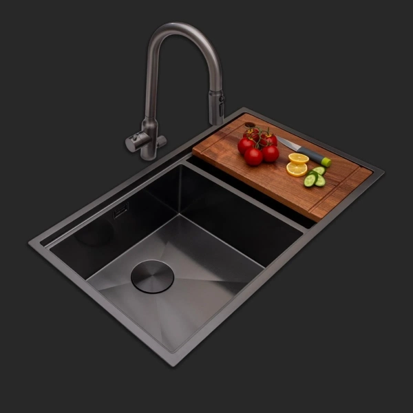 Asola El Yapımı PVD Evye (Seti) 85*x48 cm Siyah (Black) - Mase mode - Ürün Görseli 1