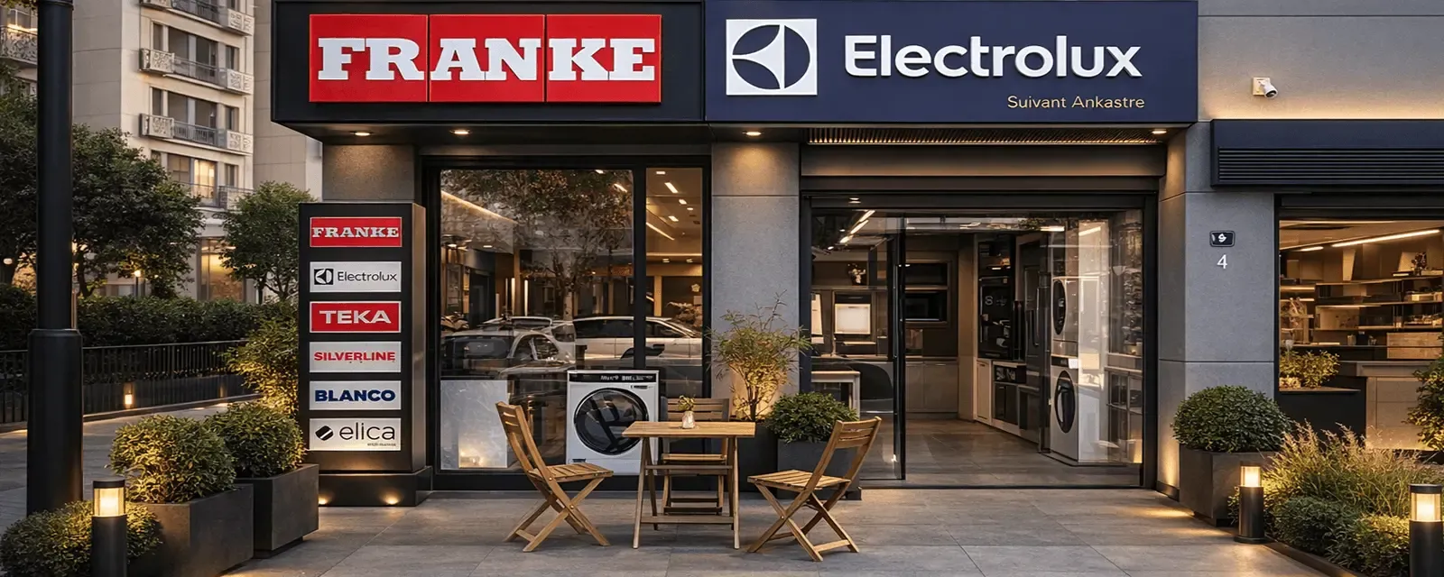 Suivant Ankastre Bayraklı İzmir yetkili bayi, Franke, Electrolux, Daikin ve ankastre ürünleri