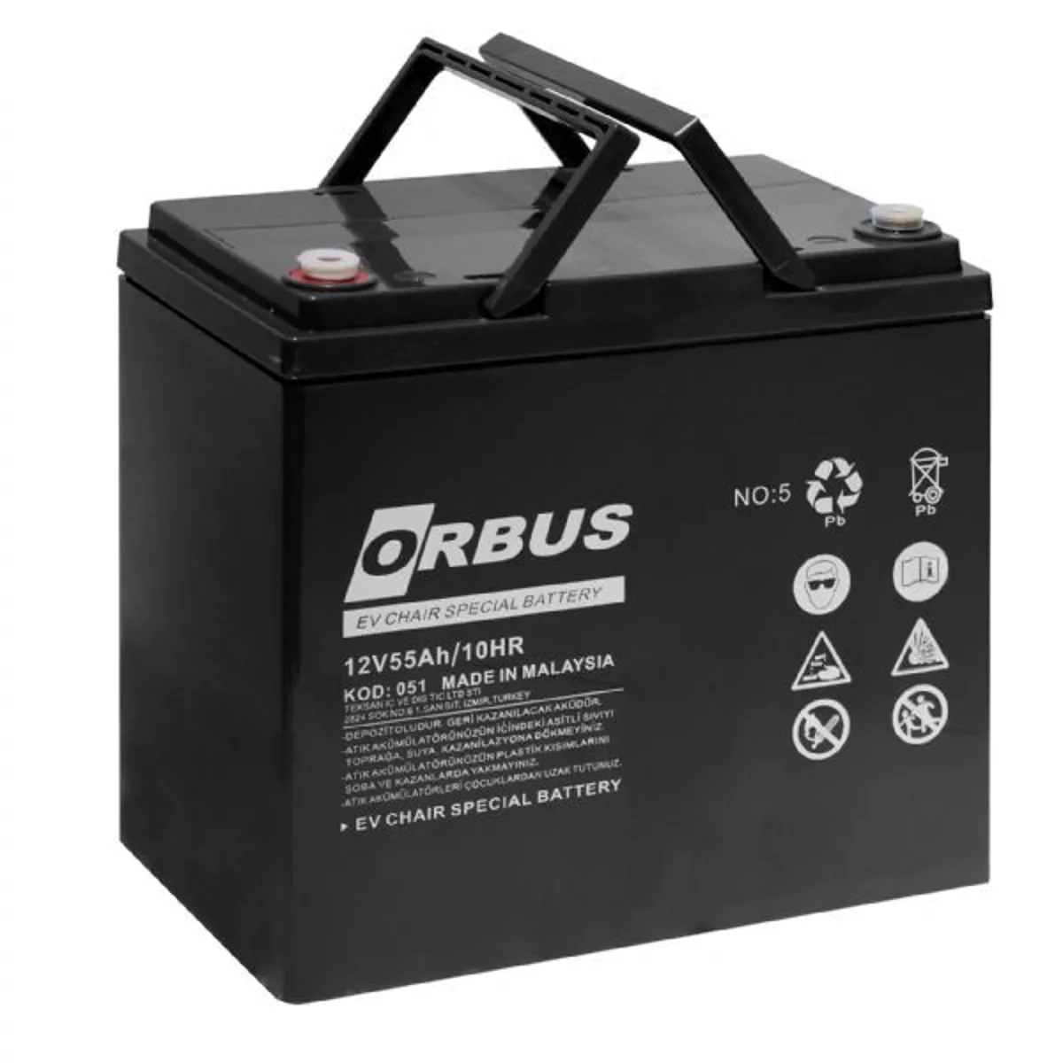 Orbus 12V 55Ah Deep Cycle Jel Akü (Engelli Aracı Aküsü) - Orbus - Ürün Görseli 1
