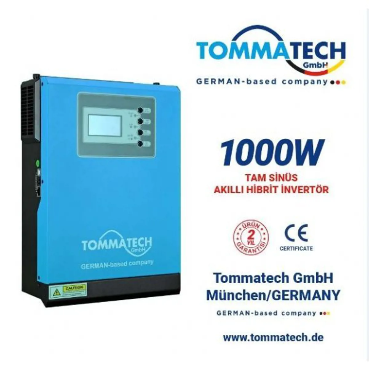 Tommatech 12 Volt 1000 Watt Pwm  Akıllı İnverter - Tommatech - Ürün Görseli 1