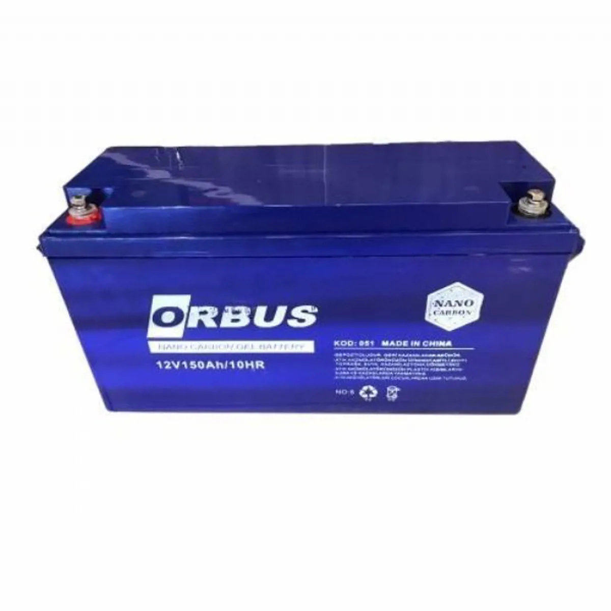 Orbus 12 Volt 150 Amper Nano Karbon Jel Akü - Orbus - Ürün Görseli 1