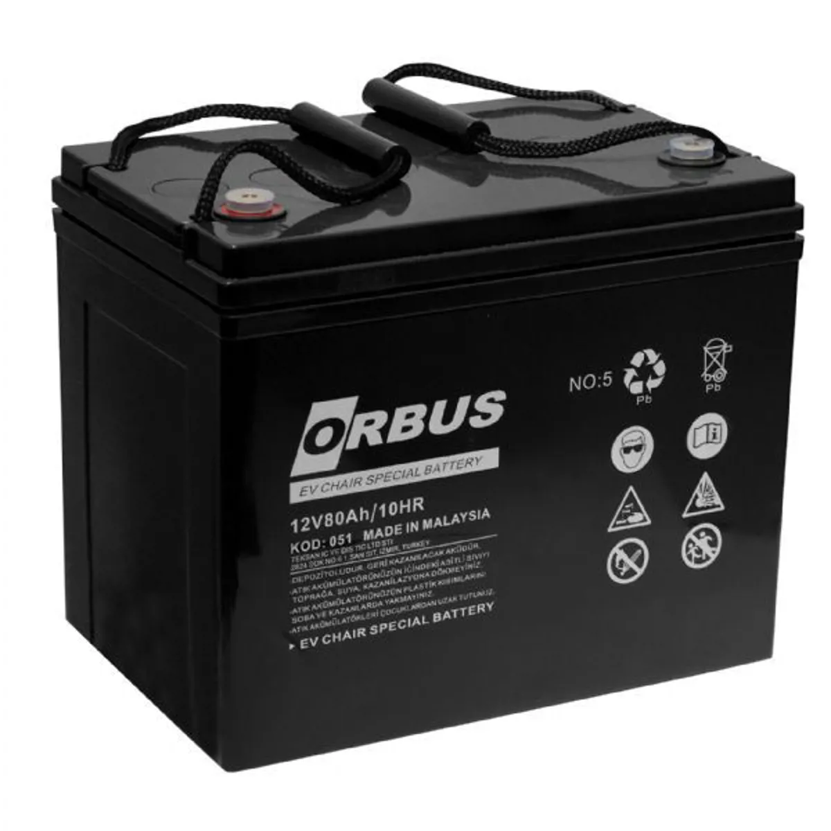 Orbus 12 Volt 80 Amper Deep Cycle Jel Akü - Orbus - Ürün Görseli 1