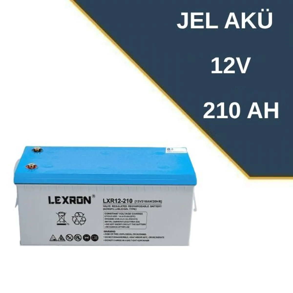 Lexron 12 Volt 210 Amper Deep Cycle Jel Akü - Lexron - Ürün Görseli 1