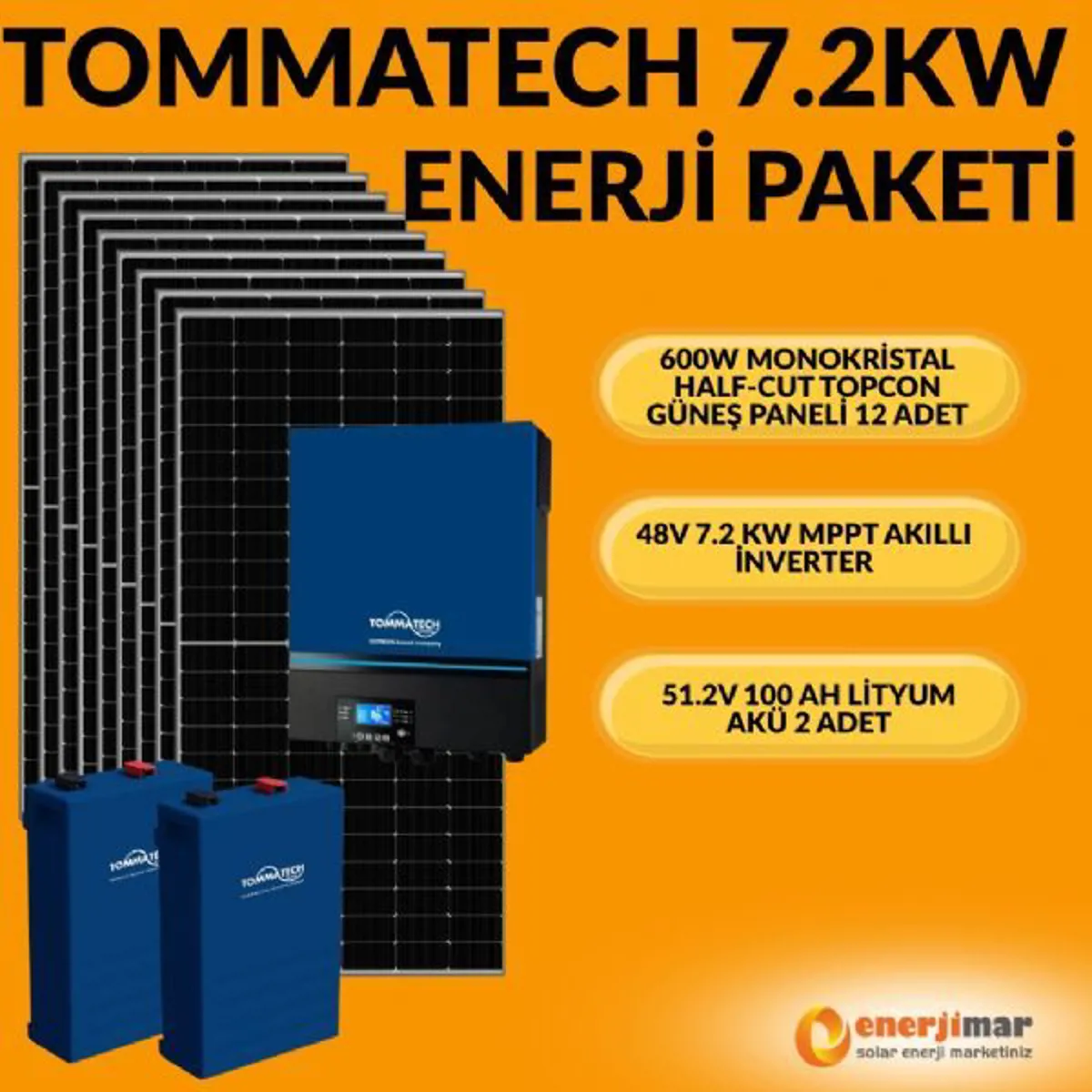 Bağ Evi Güneş Enerjisi Solar Paketi 7.2 Kw  - Ürün Görseli 1