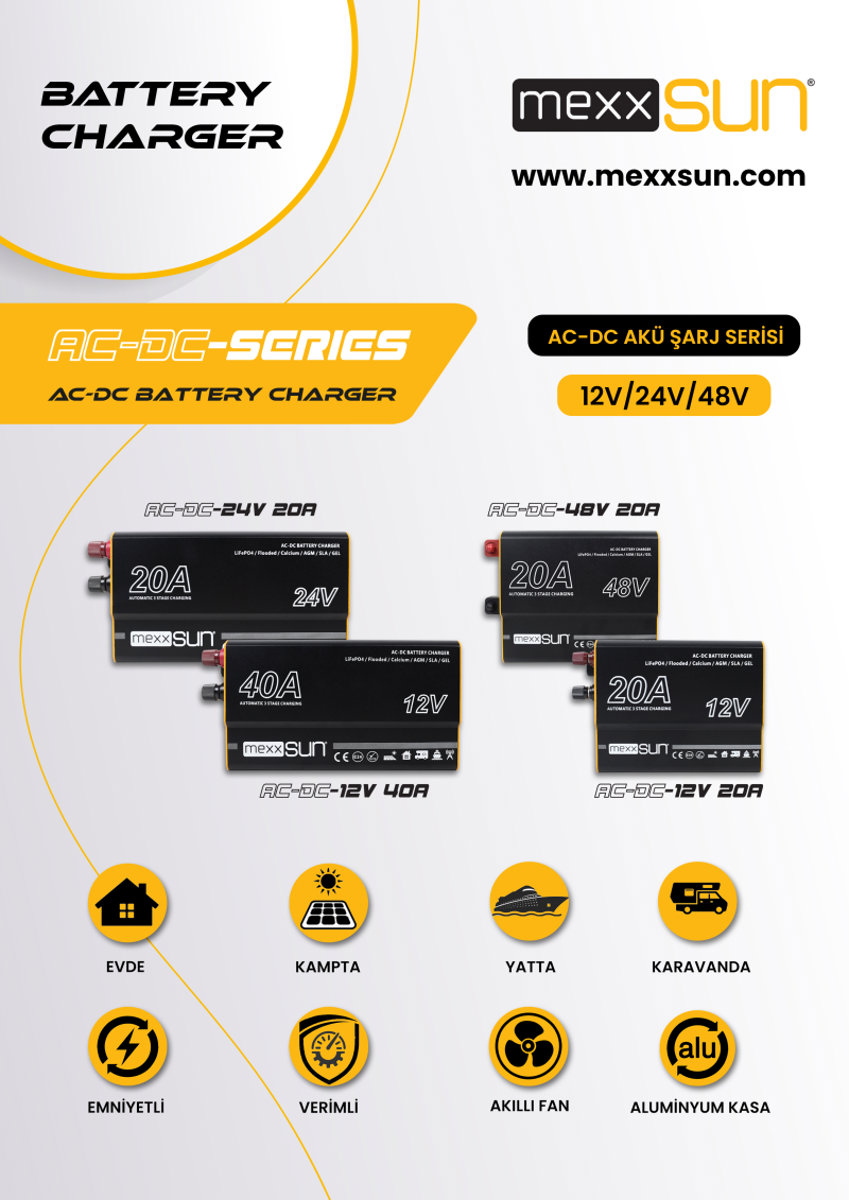 MEXXSUN 48V 20A AC-DC Akü Şarj Cihazı