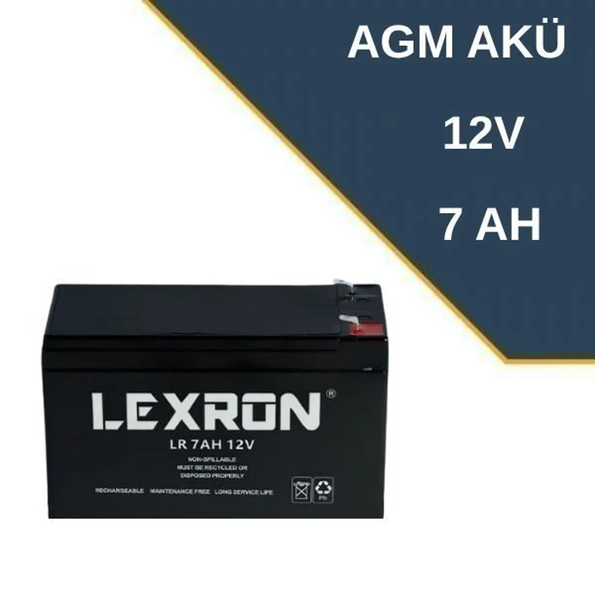 Lexron 12V 7Ah Agm Akü - Lexron - Ürün Görseli 1