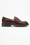 KADIN DERİ LOAFER AYAKKABI - TABA