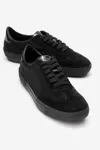 KADIN DERİ SNEAKER AYAKKABI - SIYAH SUET